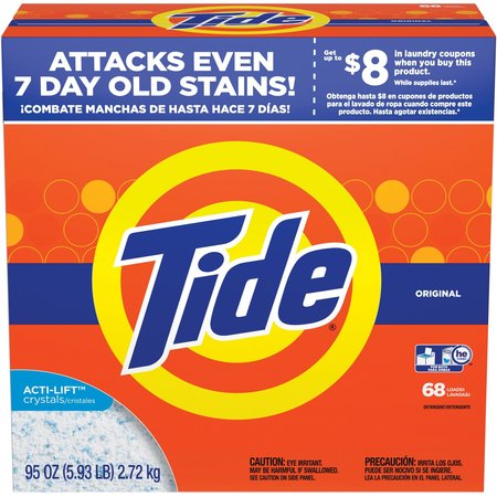 TIDE Laundry Detergent, 95 oz (5.94 lb) Powder, Original, Orange, 3 PK PGC84997CT
